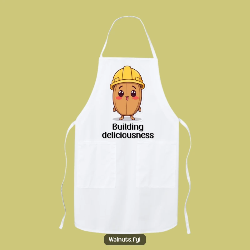 Funny Surprised Walnut Construction Apron - Kitchen Safety Humor Gift