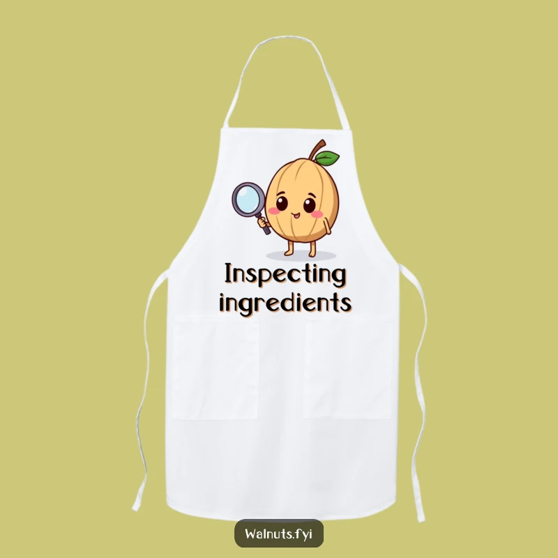 Funny Curious Walnut Apron: Kitchen Detective Style