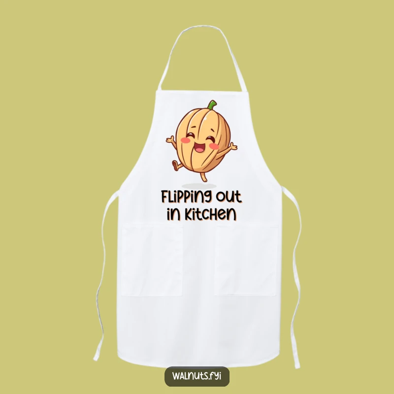 Funny Flipping Walnut Apron - Cheerful Kitchen Fun