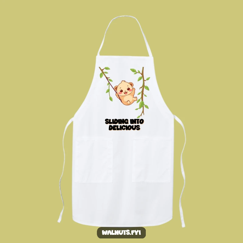 Funny Hazelnut Zipline Apron, Cook with Adventure and Nutty Humor