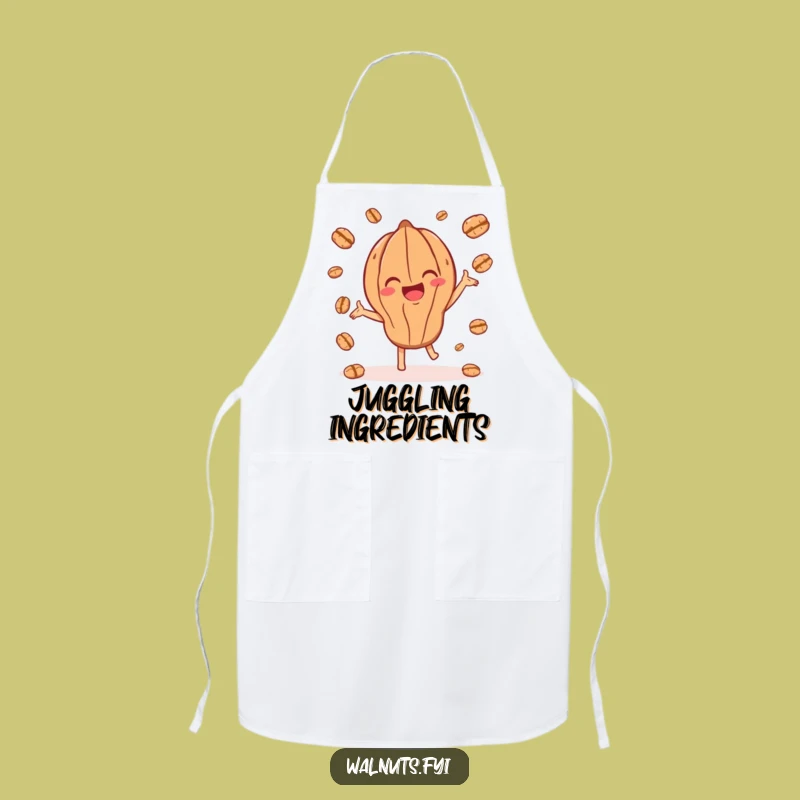 Funny Juggling Walnut Apron: Joyful Character Playing, Kitchen Funny Gift