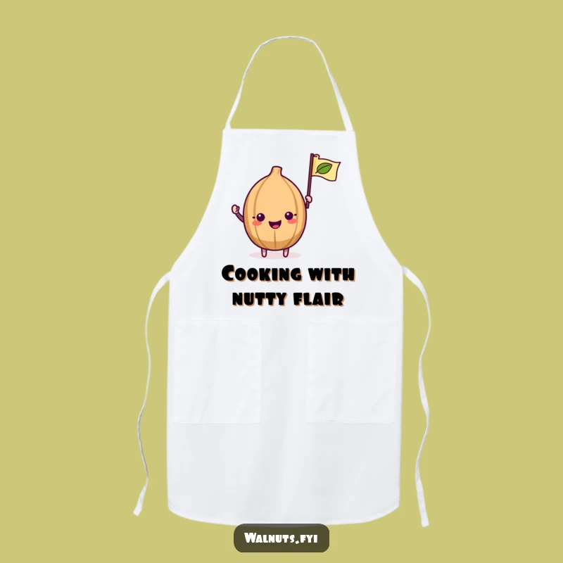 Funny Kawaii Walnut Apron: Festive Kitchen Style with This Flag Waving Bib Gift