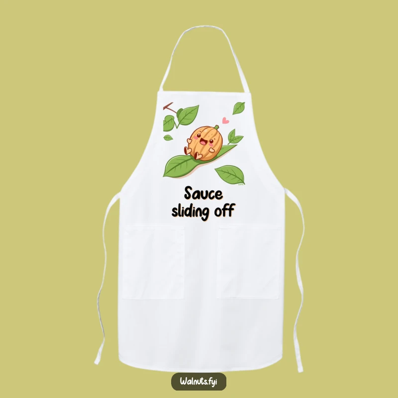 Funny Sliding Walnut Apron - Hilarious Kitchen Wear for Joyful Cooks