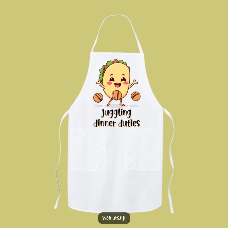 Funny Taco Juggling Walnuts Apron: Cook with Confidence and Comedy