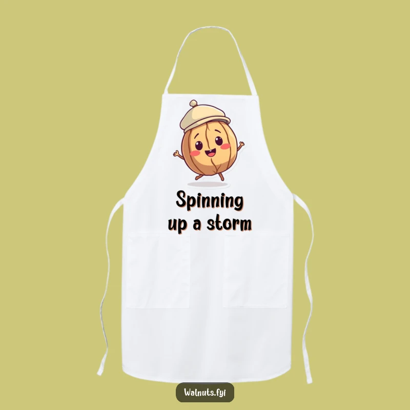 Funny Walnut Dancer Apron: Kitchen Fun with Spinning Nut, Perfect Chef Gift