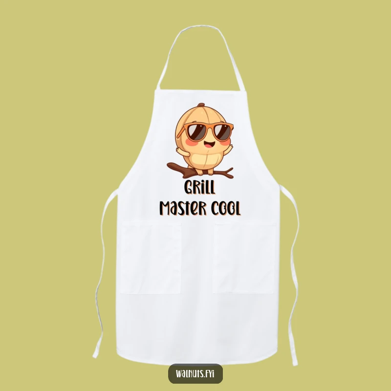 Funny Walnut Sunglasses Apron: Cook with cool, the ultimate funny gift for chefs.