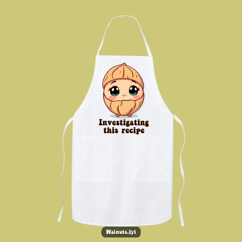 Funny Curious Walnut Apron: Cook with Wonder and Whimsy!