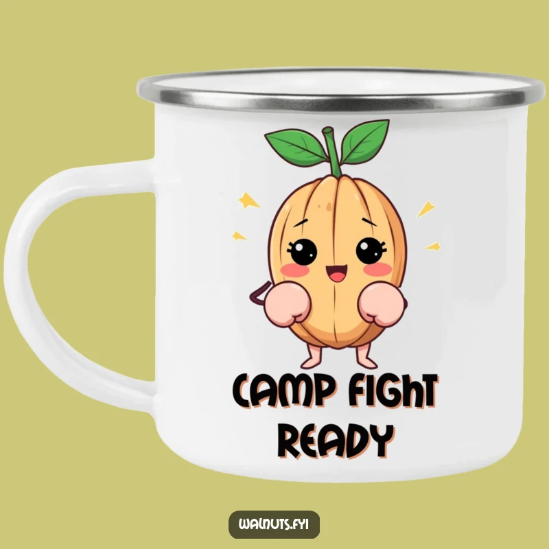 Funny Happy Walnut Camping Mug: Tiny Boxer Nut, Outdoor Bout, Perfect Funny Gift