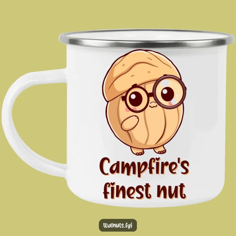 Funny Posh Walnut Camping Mug: Enjoy Outdoors with Sophisticated Nutty Company Gift