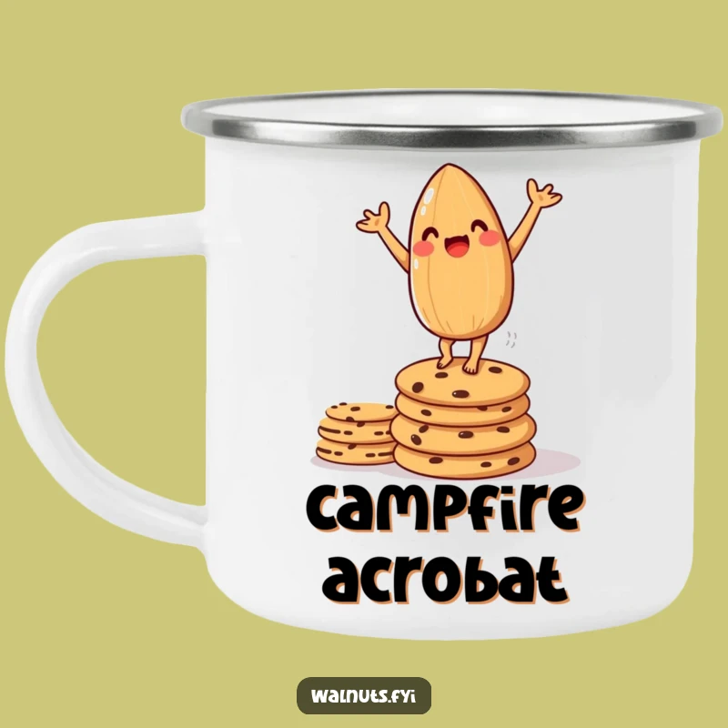 Funny Almond Handstand Cookie Camping Mug - Outdoor Balance Gift