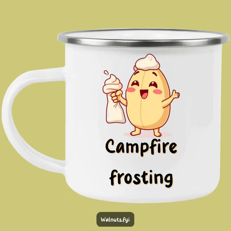 Funny Frosting Macadamia Nut Camping Mug - Outdoor Baking Gift