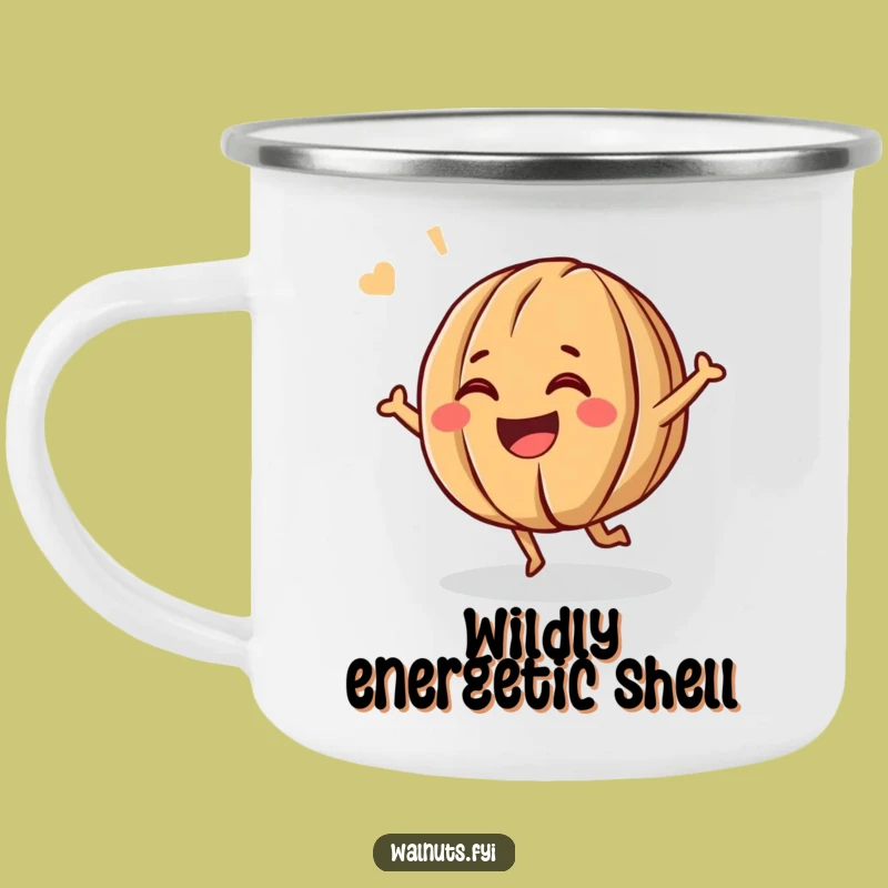 Funny Giggling Walnut Camping Mug: Adventure Fuel for Laugh Lovers!