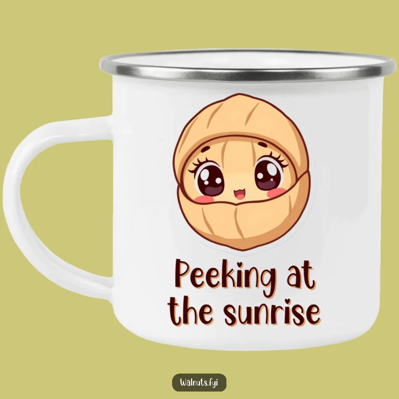 Funny Peeking Walnut Camping Mug - Cute Outdoor Surprise