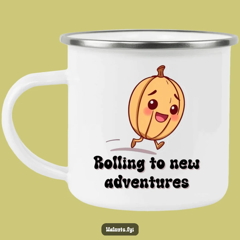 Funny Rolling Walnut Camping Mug - Determined Outdoor Spirit