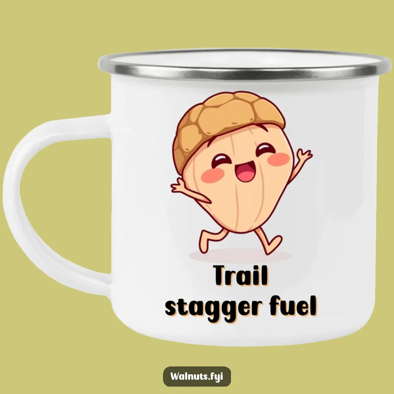 Funny Staggering Walnut Camping Mug: Durable Giggling Character, Outdoor Funny Gift