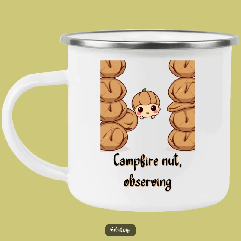 Funny Walnut Camping Mug - Curious Campfire Companion - The Ultimate Outdoorsy Funny Gift!