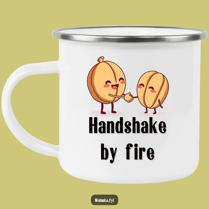 Funny Walnut Handshake Camping Mug - Outdoorsy Nutty Buddy Gift