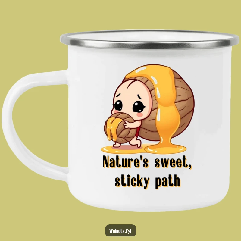 Funny Determined Walnut Pushing Honey Camping Mug - Outdoorsy Humor