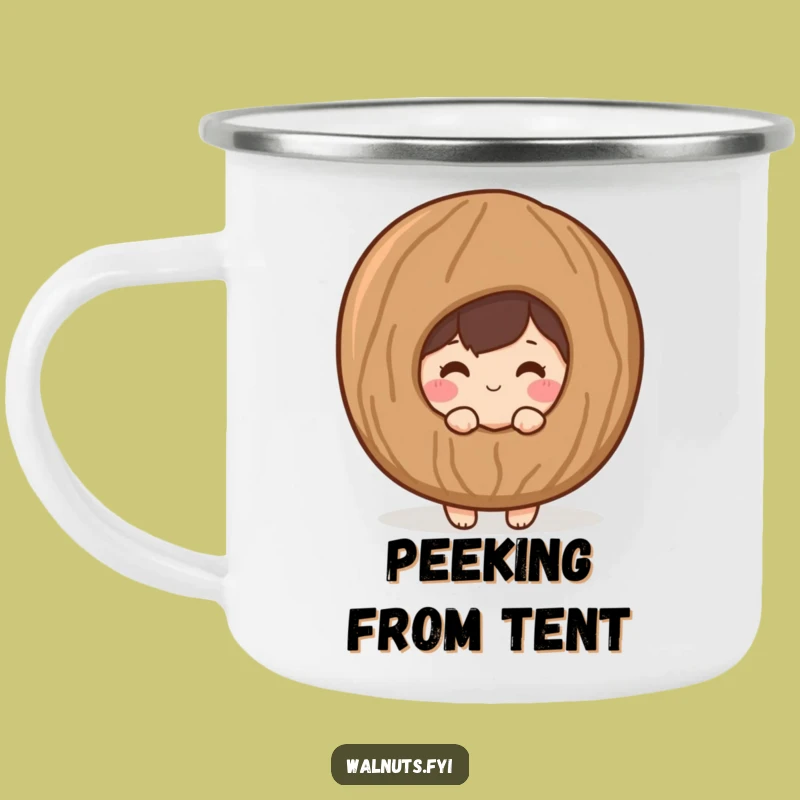 Funny Shy Walnut Camping Mug: Your Quiet Outdoor Companion