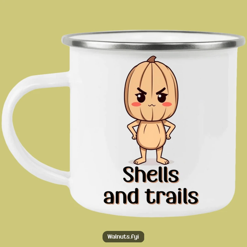 Funny Determined Walnut Camping Mug, Fuel Your Adventures with Pride