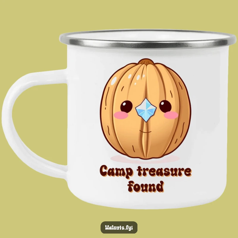 Sparkling Funny Kawaii Gem Walnut Camping Mug - Treasure Display