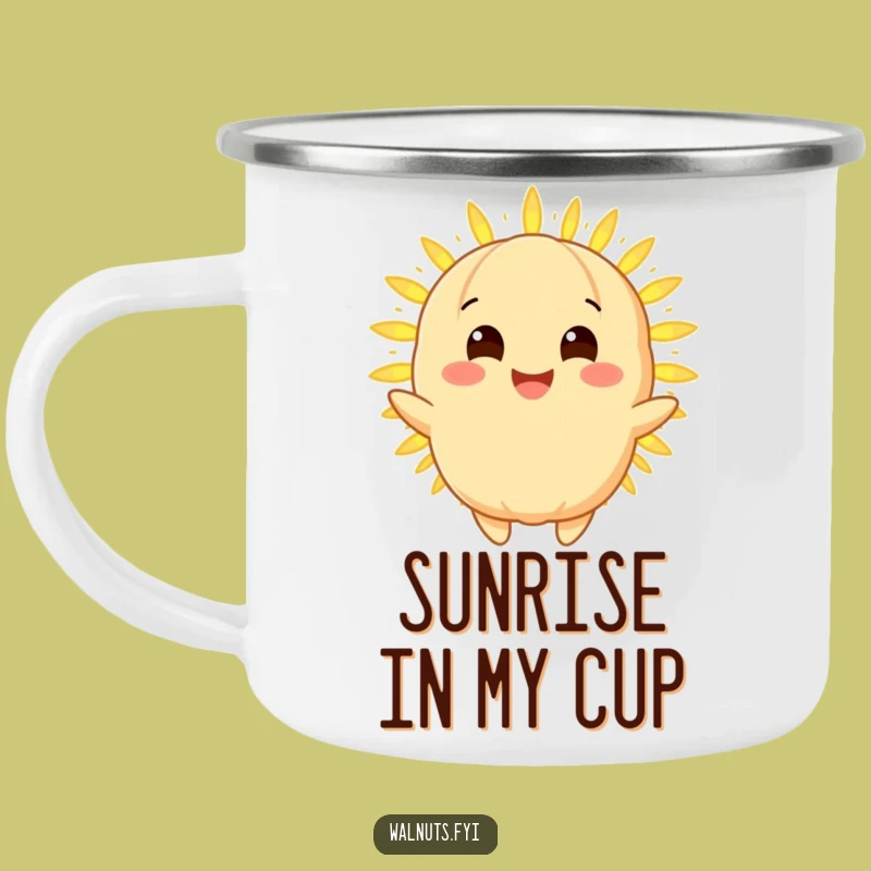 Funny Radiant Macadamia Nut Camping Mug - Adventure with a Glow!