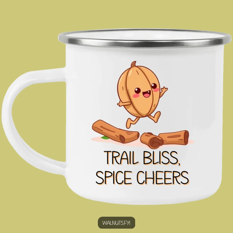 Funny Giggling Walnut Skipping Cinnamon Trail Camping Mug - Happy Trails
