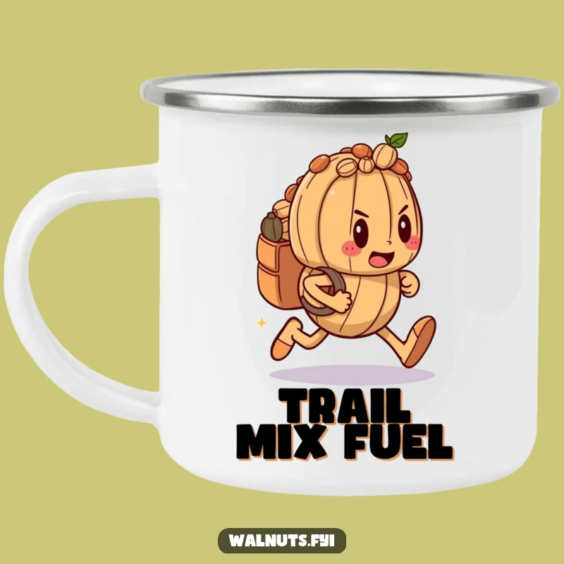 Funny Walnut Runner Camping Mug: Adventure-Ready with a Humorous Determined Sprint Design