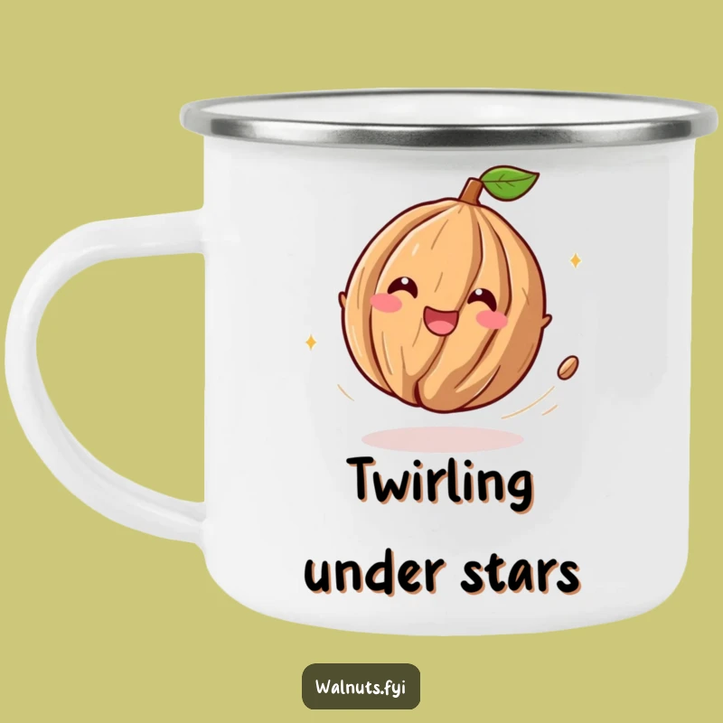 Funny Playful Walnut Camping Mug: Adventure Fueled by Mirth!