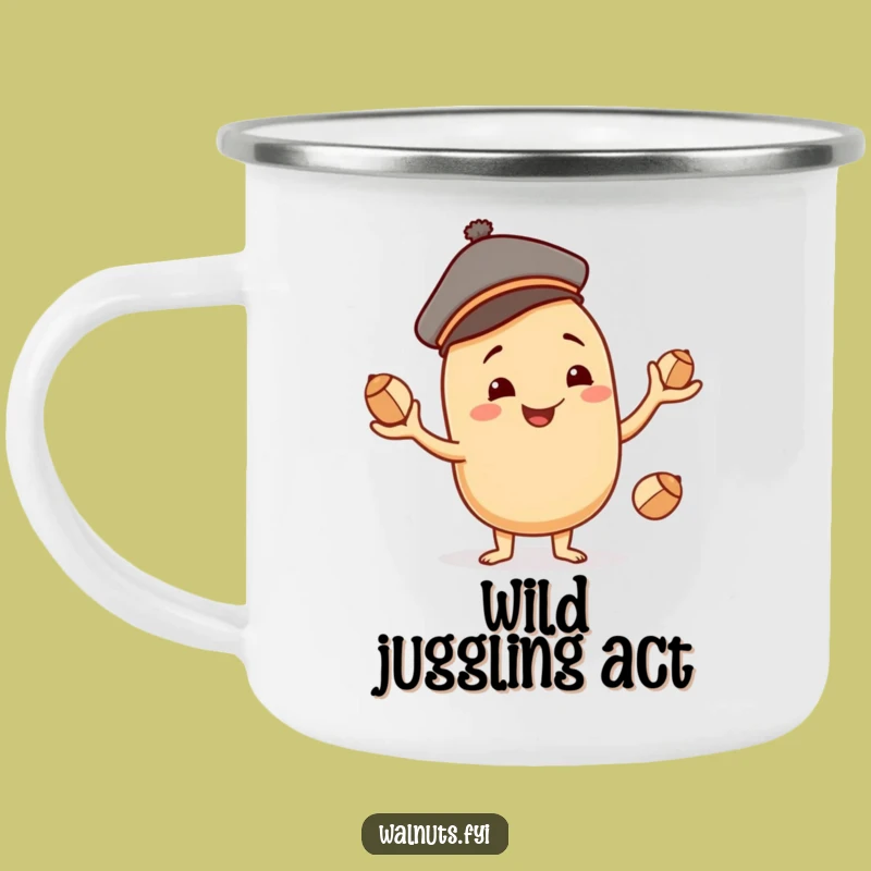 Funny Juggling Cashew Camping Mug - Your Skilled Companion for Outdoor Fun