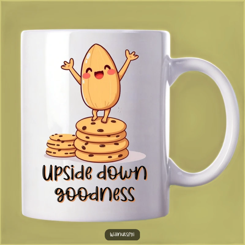 Funny Almond Handstand Cookie Mug - Hilarious Gymnast Baker Gift