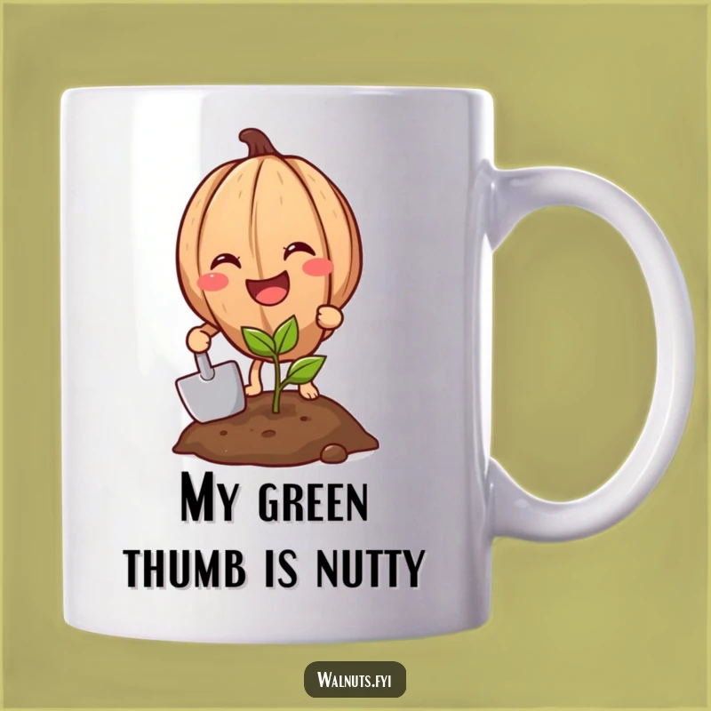 Funny Grinning Walnut Gardener Mug - A Hilarious Gift for Plant Lovers
