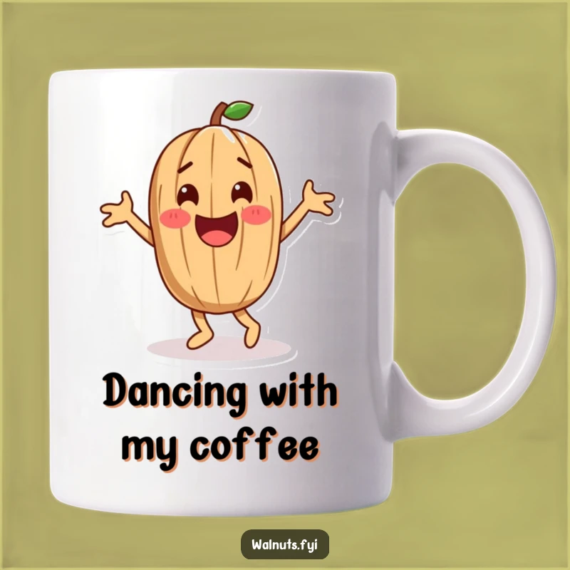 Funny Happy Dance Walnut Mug: Jiggle with Joy, Perfect Gift for Dancers