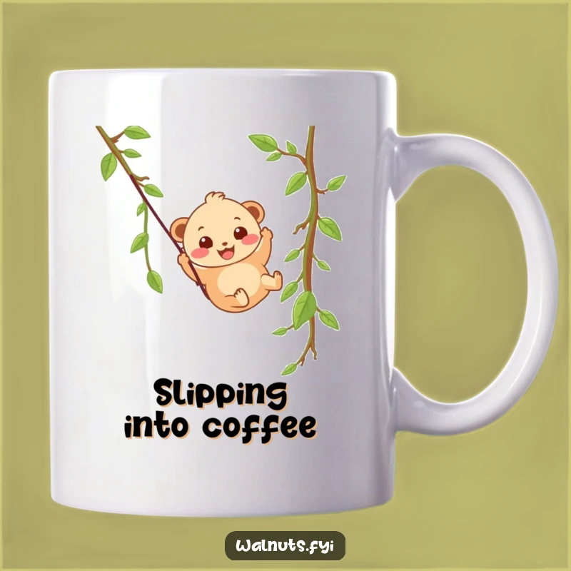 Funny Hazelnut Zipline Mug, Wobbly Adventure Humor for a Joyful Gift
