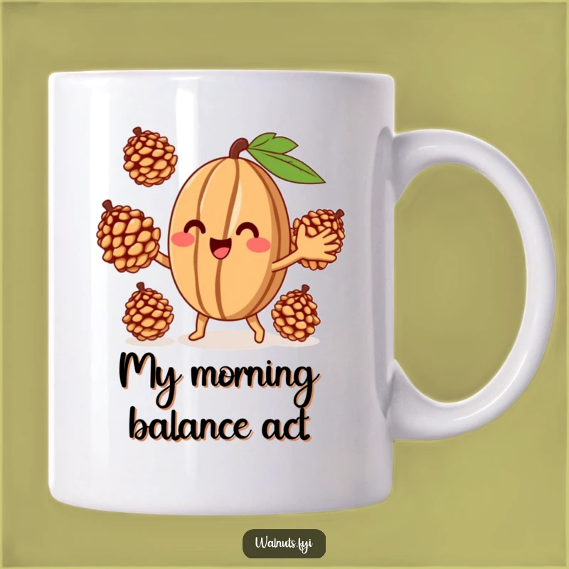 Funny Juggling Walnut Mug - A Hilarious Gift for Playful Personalities