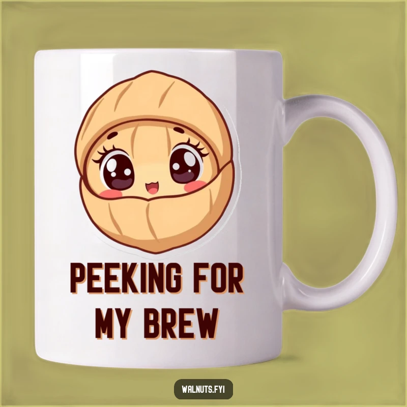 Funny Peeking Walnut Mug - Cute & Hilarious Surprise Gift