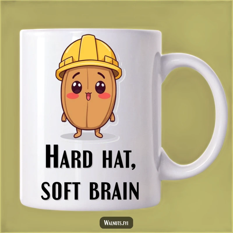 Funny Surprised Walnut Construction Mug - Hilarious Safety Gift Idea