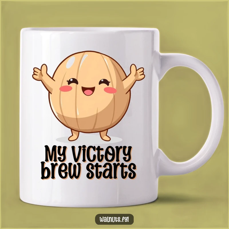 Funny Walnut Victory Mug: Triumphant Nut Champion, Perfect Gift for Winners