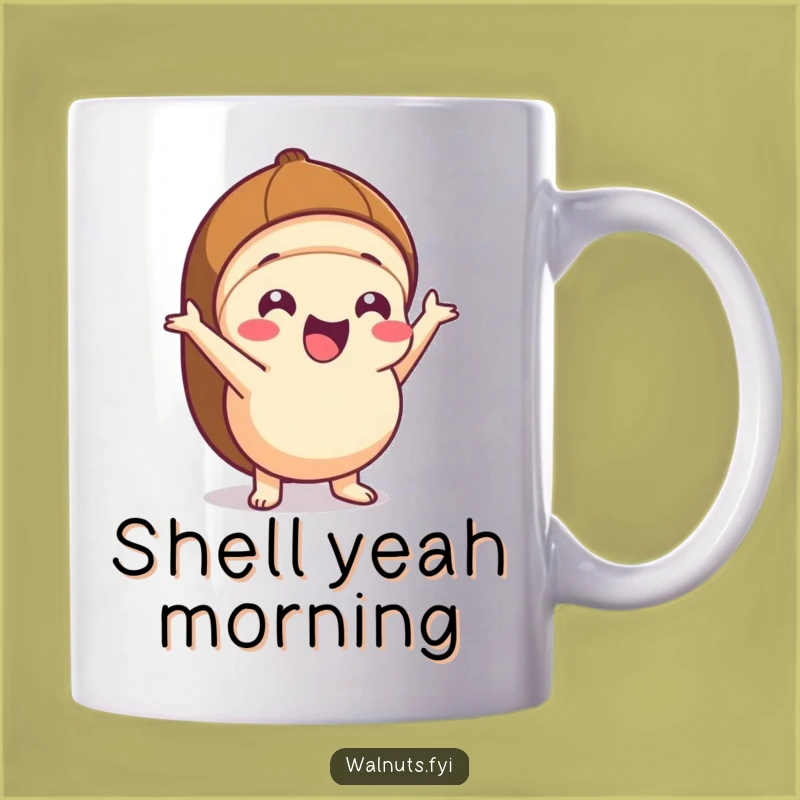 Funny Kawaii Hazelnut Pop Mug - Excited Character Gift for Nut Lovers