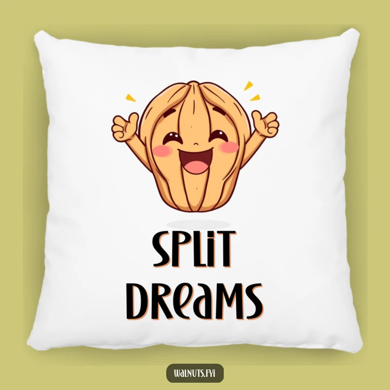 Comfy Funny Kawaii Walnut Split Pillow - Cuddle Up with Nutty Victory