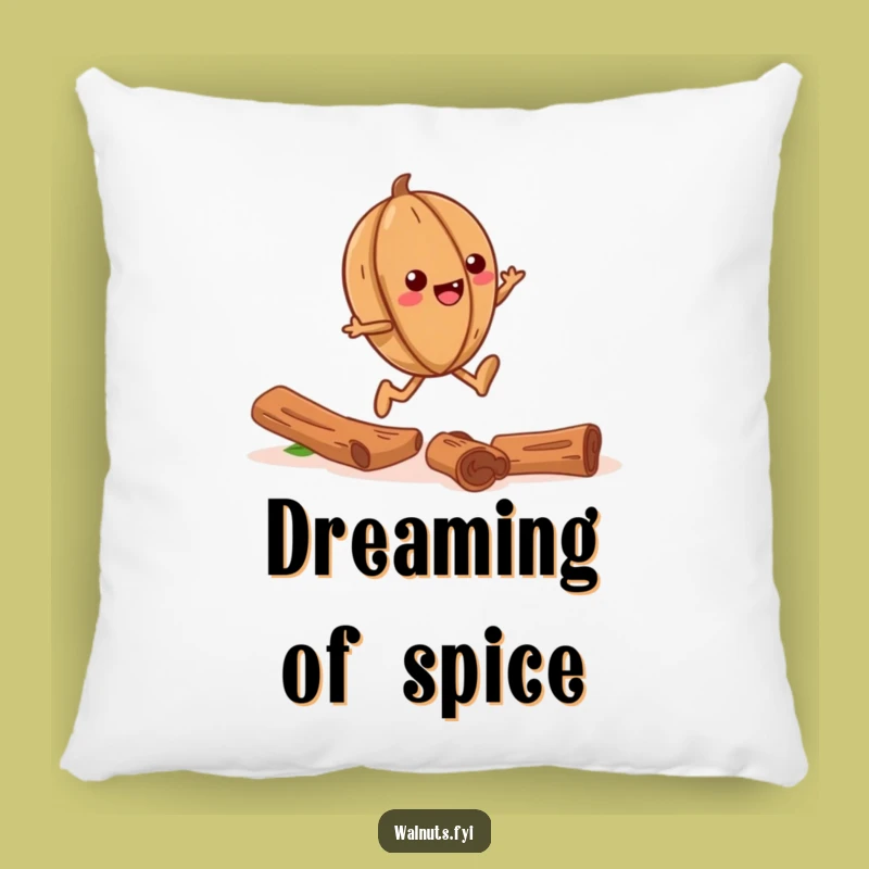 Funny Giggling Walnut Skipping Cinnamon Trail Pillow - Cozy Cheer