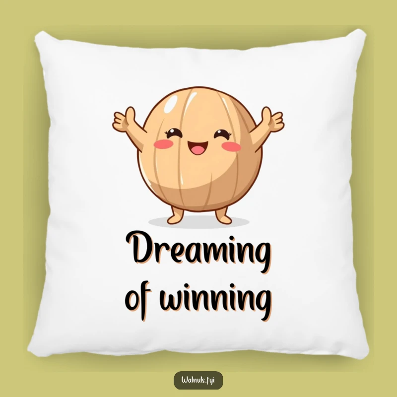 Funny Walnut Victory Pillow: Cozy Comfort, Triumphant Nut Character, Perfect Gift