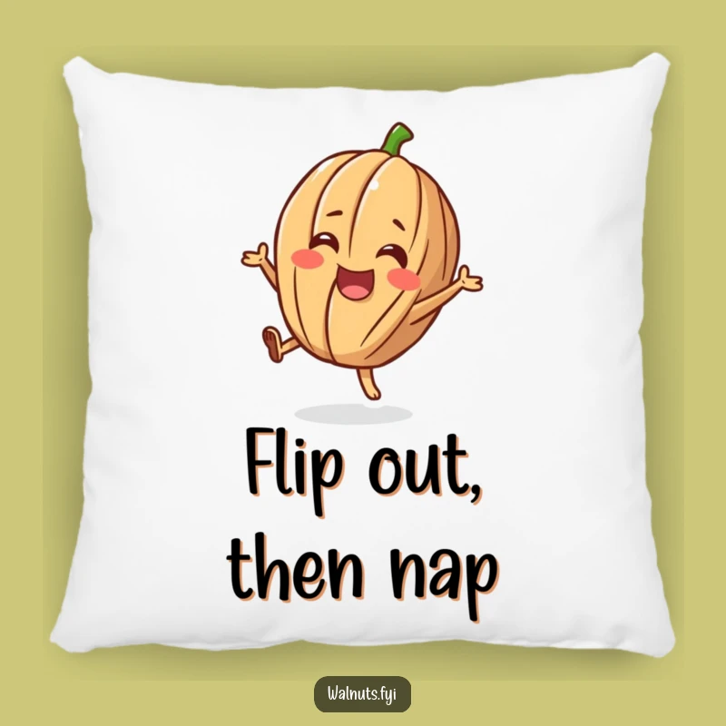 Funny Happy Flip Walnut Pillow - Cozy & Cheerful Comfort
