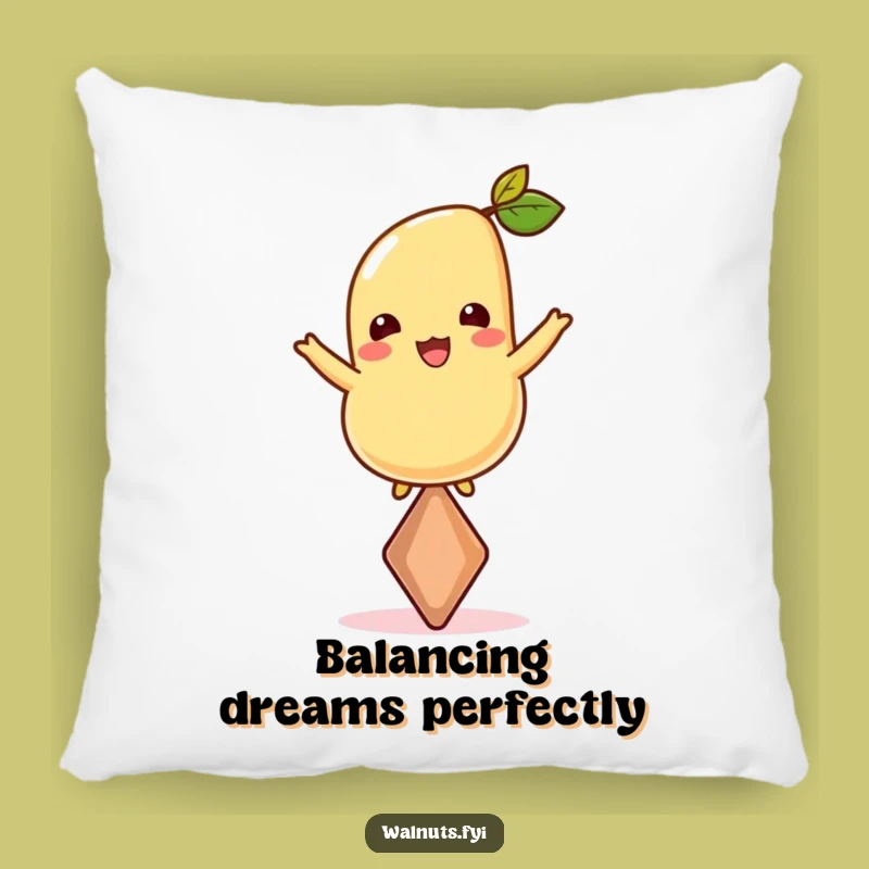 Funny Cheerful Cashew Balancer Pillow - Cozy Comfort with Nutty Balance