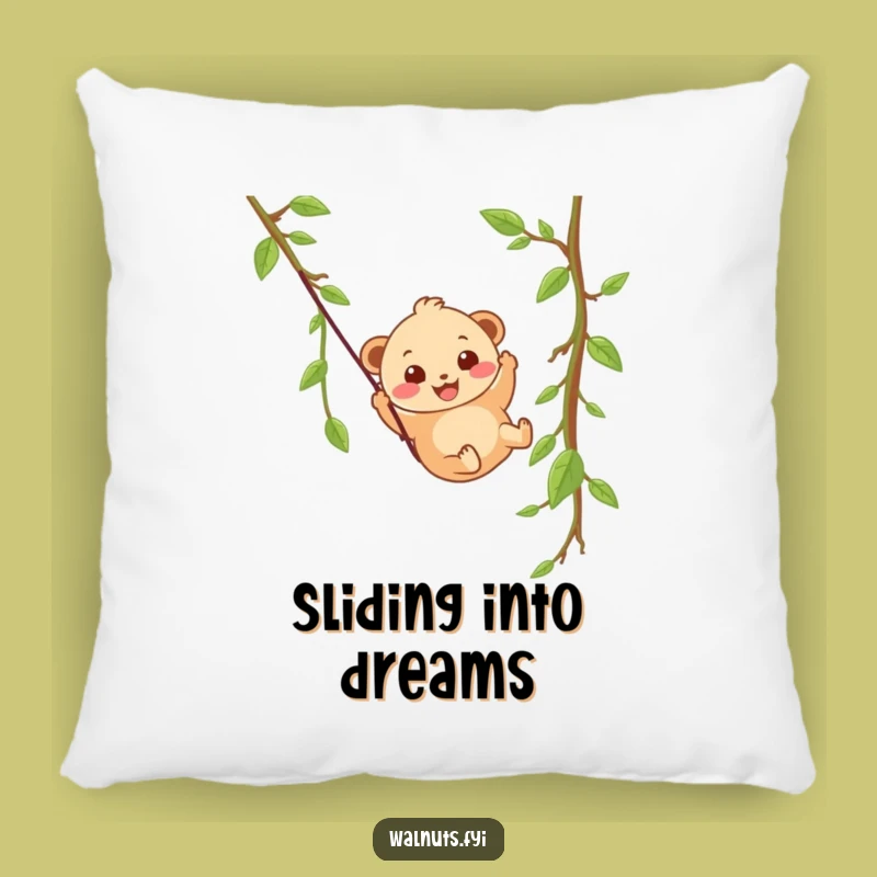Funny Hazelnut Zipline Pillow, Cozy Adventure for Wobbly Comfort