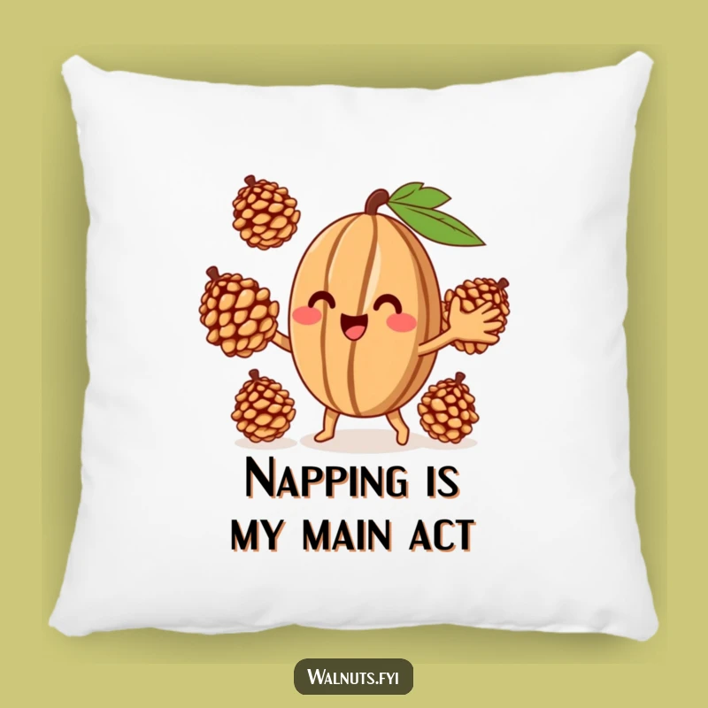 Funny Juggling Walnut Pillow - Cozy and Hilarious Accent for Playful Spaces Gift