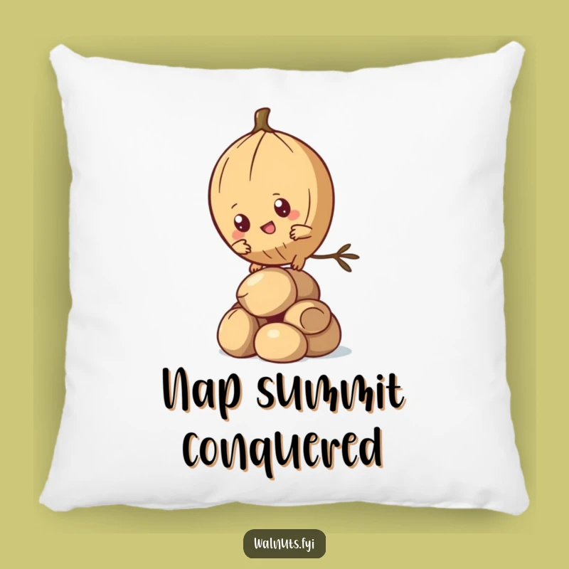 Funny Kawaii Pine Nut Pillow - Determined Climber for Cozy, Humorous Support