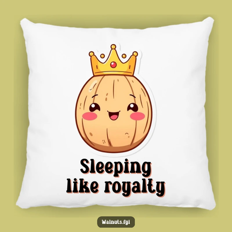 Funny Kawaii Walnut King Pillow: Cozy Comfort with Royal Nutty Accent, Ideal Funny Gift!