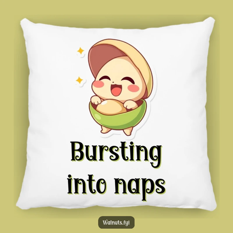 Funny Pistachio Bursting Joy Pillow - Comfy & Hilarious Happy Decor Gift