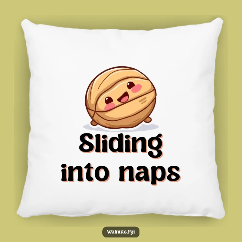 Funny Walnut Slide Pillow - Cozy Nutty Joyful Cushion Gift